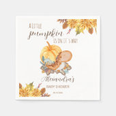 リトルカボチャ恐竜秋赤ちゃんシャワー スタンダードカクテルナプキン (正面)