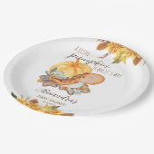 リトルカボチャ恐竜秋赤ちゃんシャワー ペーパープレート (アングル)