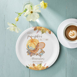 リトルカボチャ恐竜秋赤ちゃんシャワー ペーパープレート