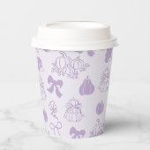 リトルカボチャ手引き紫色の赤ちゃんシャワー 紙コップ (正面)