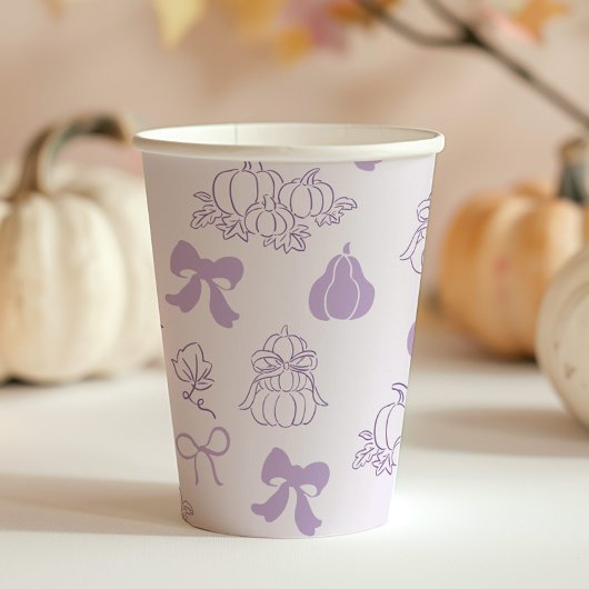 リトルカボチャ手引き紫色の赤ちゃんシャワー 紙コップ