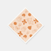 リトルカボチャ手描きオレンジ色の赤ちゃんシャワー スタンダードカクテルナプキン (角)