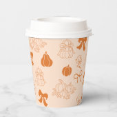 リトルカボチャ手描きオレンジ色の赤ちゃんシャワー 紙コップ (裏面)