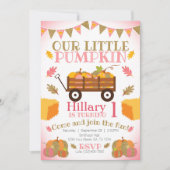 リトルカボチャ招待状カボチャパッチ誕生日 招待状 (正面)