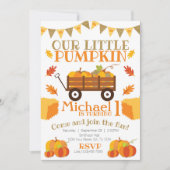 リトルカボチャ招待状カボチャパッチ誕生日 招待状 (正面)