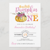 リトルカボチャ最初の誕生日の招待カード