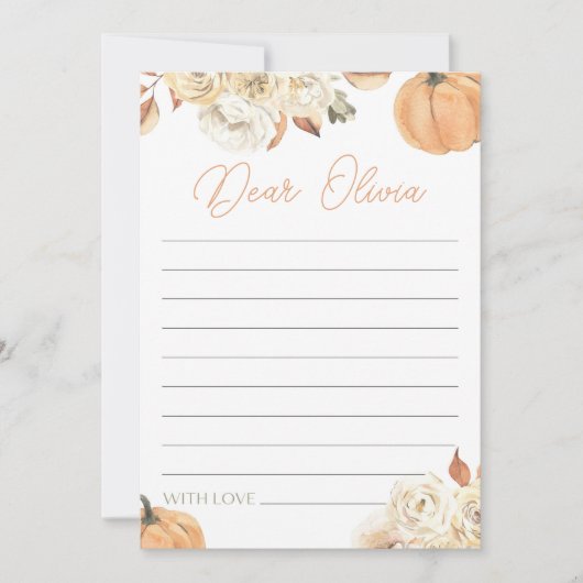 リトルカボチャ最初の誕生日タイムカプセルカード 招待状 (正面)