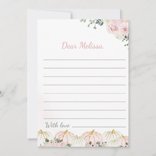 リトルカボチャ最初の誕生日タイムカプセルカード 招待状 (正面)