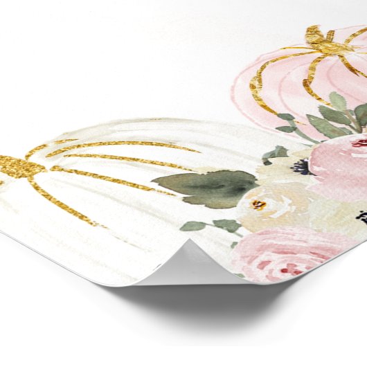 リトルカボチャ最初の誕生日パーティー歓迎サイン ポスター (角)