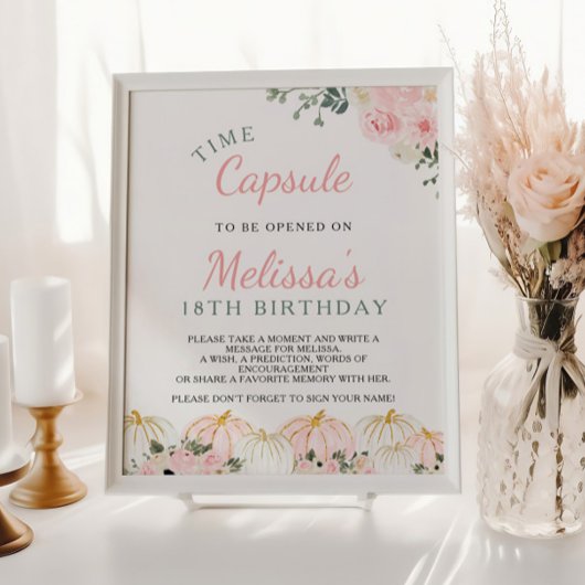 リトルカボチャ最初の誕生日時間カプセルサイン ポスター