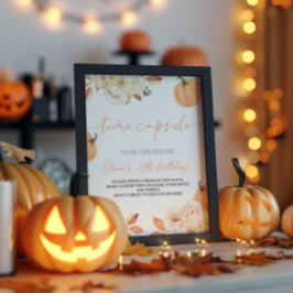 リトルカボチャ最初の誕生日時間カプセルサイン 台座サイン