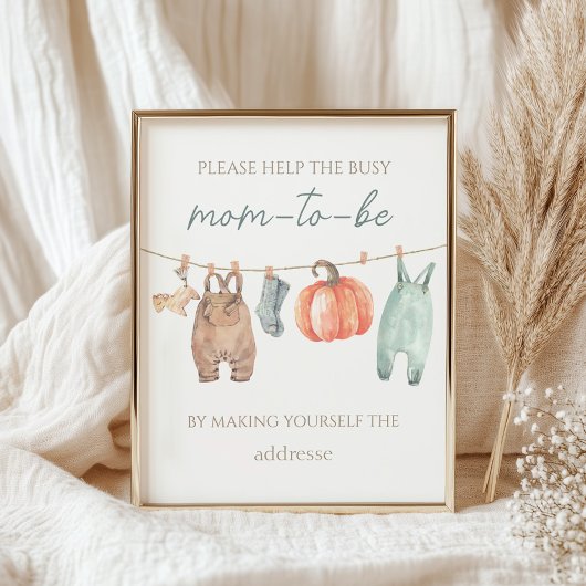 リトルカボチャ服忙し男の子ママto-beアドレス ポスター