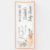 リトルカボチャ水の色ベビーシャワーへようこそ 横断幕 (縦)