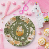 リトルカボチャ水カラーフローラ秋ベビーシャワー ペーパープレート (パーティー)