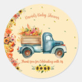 リトルカボチャ水カラーヴィンテージフローラトラック ラウンドシール (正面)