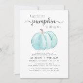 リトルカボチャ水カラー男の赤ちゃんカップルのシャワー 招待状 (正面)