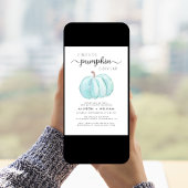 リトルカボチャ水カラー男の赤ちゃんカップルのシャワー 招待状