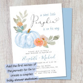 リトルカボチャ水カラー男の赤ちゃんシャワー 招待状