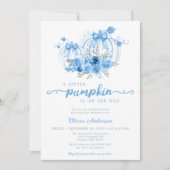 リトルカボチャ水カラー秋ベビーシャワー 招待状 (正面)