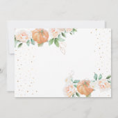 リトルカボチャ水カラー金ゴールドベビーシャワー 招待状 (裏面)