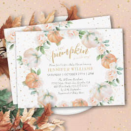 リトルカボチャ水カラー金ゴールドベビーシャワー 招待状