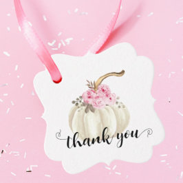 リトルカボチャ水彩ピンクフローラありがとう フェイバータグ