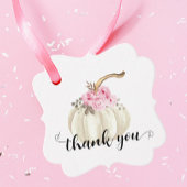 リトルカボチャ水彩ピンクフローラありがとう フェイバータグ