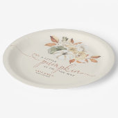 リトルカボチャ水彩フローラベビーシャワー ペーパープレート (アングル)