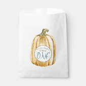 リトルカボチャ水彩ブルーとオレンジ誕生日 フェイバーバッグ (正面)