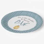 リトルカボチャ水彩ブルーバースデーパーティー ペーパープレート (アングル)