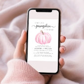 リトルカボチャ水色ベビーガールカップルシャワー 招待状