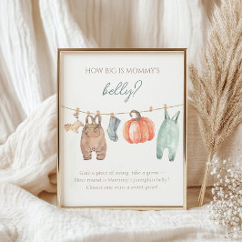 リトルカボチャ男の子の服どのように大きいお母さんの腹 ポスター