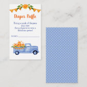 リトルカボチャ男の子の赤ちゃんシャワーおむつラッフル エンクロージャーカード (正面/裏面)