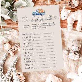 リトルカボチャ男の子の赤ちゃんシャワー単語スクランブル