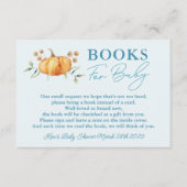 リトルカボチャ男の子の赤ちゃんシャワー本ベビー エンクロージャーカード (正面)