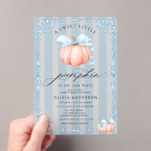 リトルカボチャ男の子の赤ちゃんシャワー アクリル招待状 (インサイチュ (ポータブル))