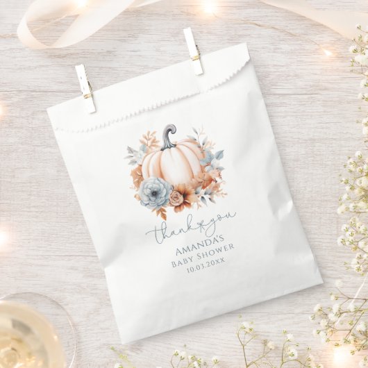 リトルカボチャ男の子の赤ちゃんシャワー フェイバーバッグ (クリップ留めされた状態)