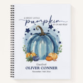 リトルカボチャ男の子ベビーシャワーゲストギフトリスト ノートブック (正面)