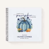 リトルカボチャ男の子ベビーシャワーゲストギフトリスト ノートブック (正面)