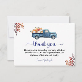 リトルカボチャ男の子ベビーシャワーサンキューカード サンキューカード