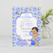 リトルカボチャ男の赤ちゃんシャワーミディアムブルネット 招待状 (スタンド正面)