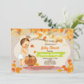 リトルカボチャ男の赤ちゃんシャワーヴィンテージレトロ 招待状 (スタンド正面)