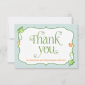 リトルカボチャ男女兼用ベビーシャワー秋 サンキューカード (正面)