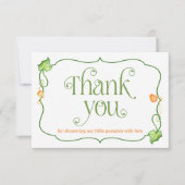 リトルカボチャ男女兼用秋ベビーシャワー サンキューカード (正面)