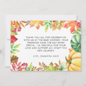 リトルカボチャ男女兼用秋ベビーシャワー サンキューカード (裏面)