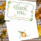 リトルカボチャ男女兼用秋ベビーシャワー サンキューカード