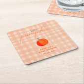 リトルカボチャ男女兼用秋ベビーシャワー スクエアペーパーコースター (アングル)