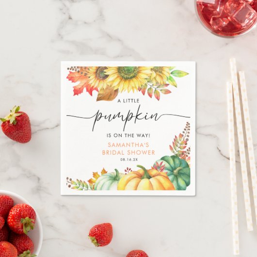 リトルカボチャ男女兼用秋ベビーシャワー スタンダードカクテルナプキン (インサイチュ)