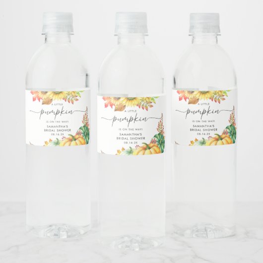 リトルカボチャ男女兼用秋ベビーシャワー ペットボトルラベル (ボトル)