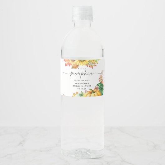 リトルカボチャ男女兼用秋ベビーシャワー ペットボトルラベル (正面)